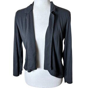 SPLENDID Charcoal Gray Knit Open Blazer Ruched Sleeve Size Medium